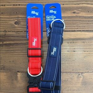 NWT Dog Friendly Co. Red and Blue Tactical Collars